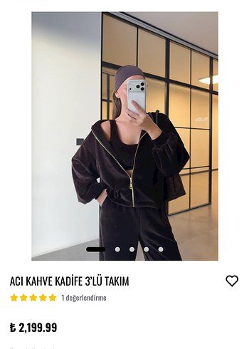 Acı Kahve Kadife 3'lü Takım - Görsel 6