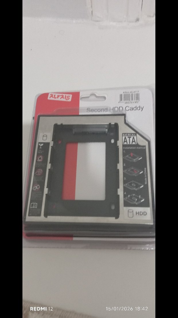 ALFAIS ATA Second HDD Caddy Kırmızı - Görsel 3