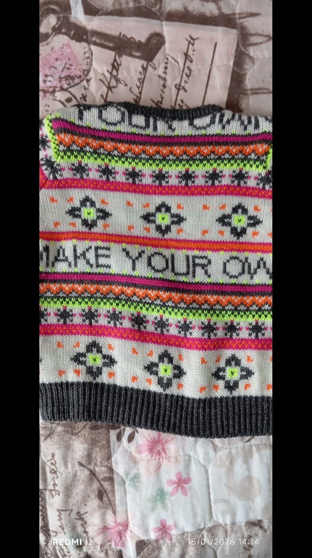 Renkli Nakışlı Kadın Örgü Kazak - Görsel 2