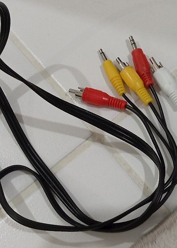 Renkli 3.5mm - RCA Ses ve Video Kablosu - Görsel 2