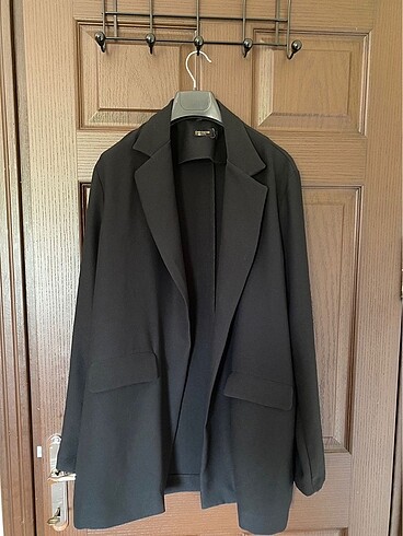 Fabrika siyah ince kadın blazer