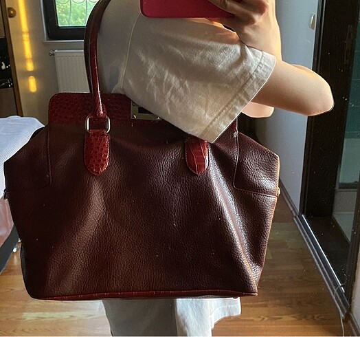  Beden bordo Renk İnci borda büyük boy kol çantası