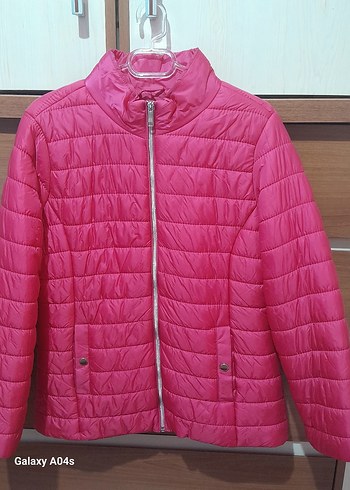 40 Beden pembe Renk Pembe Fermuarlı Kısa Kadın Mont