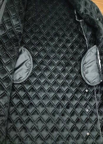 Siyah Kadın Uzun kaban - Görsel 2