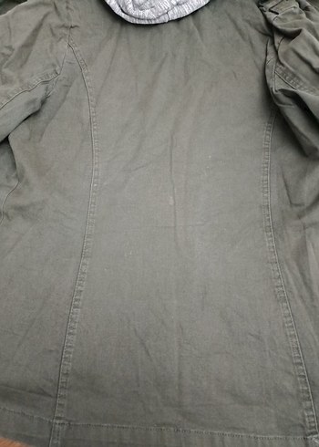 Düğmeli HAKİ Kadın Ceket Kapüşonlu - Görsel 5