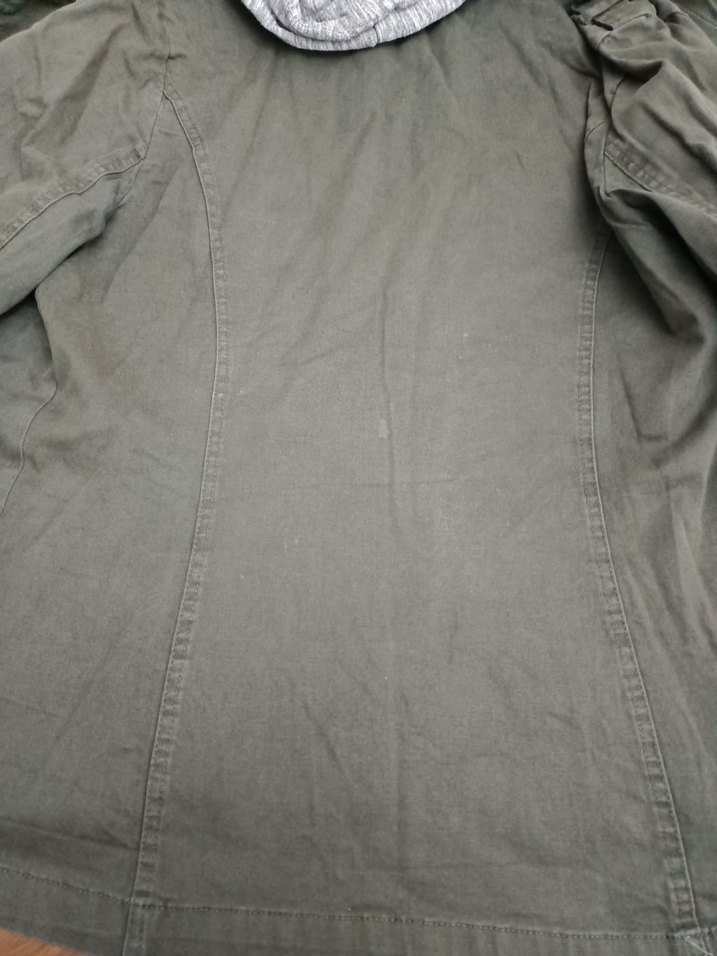 Düğmeli HAKİ Kadın Ceket Kapüşonlu - Görsel 5