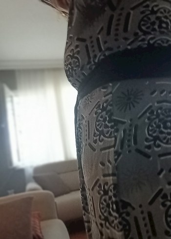 STRAPLEZ YAKA BOHEM GRİ DESENLİ ELBİSE - Görsel 6