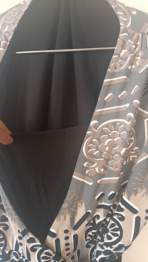 STRAPLEZ YAKA BOHEM GRİ DESENLİ ELBİSE - Görsel 2