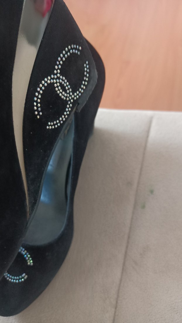 Siyah Süet Yüksek Topuklu Parıltılı Kadın Ayakkabı - Görsel 4