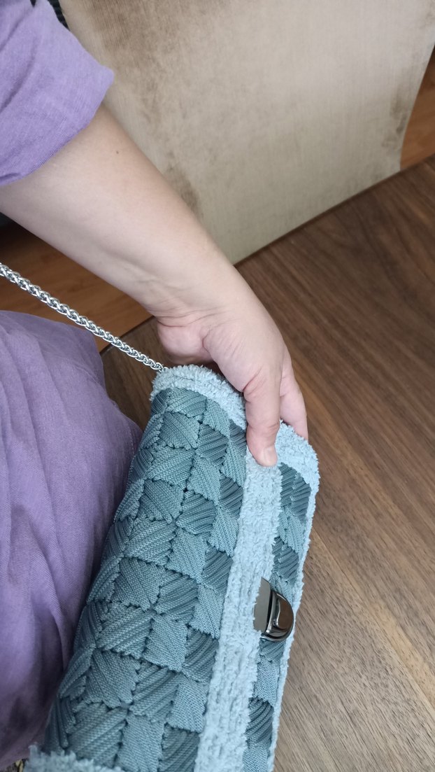 3L ÖRGÜSÜ Zincir Detaylı KANVAS Çanta - Görsel 4