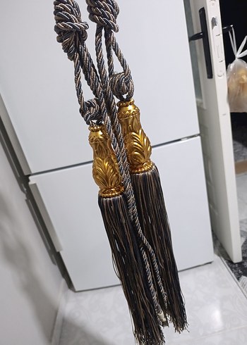 Yılan Desenli Bohem Altın Perde Bağı - Görsel 6