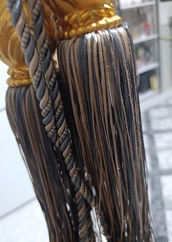 Yılan Desenli Bohem Altın Perde Bağı - Görsel 2