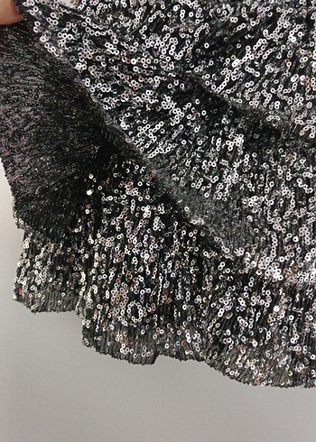 Kız Çocuk Gri Fırfırlı Mini Etek - Görsel 4