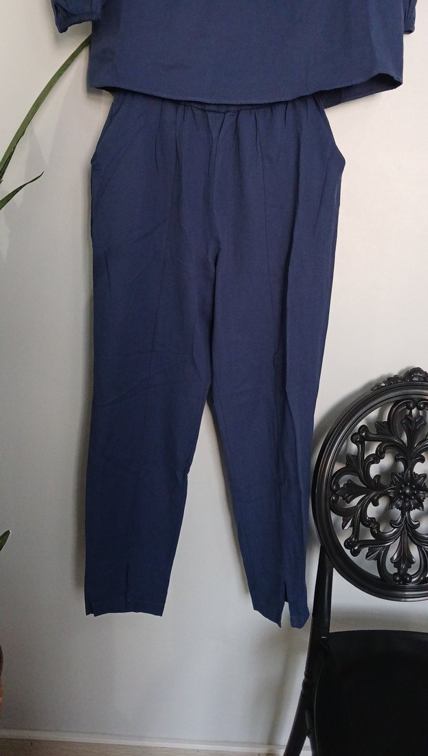 Kadin Lacivert Uzun Kollu tesettur Takımı - Görsel 2