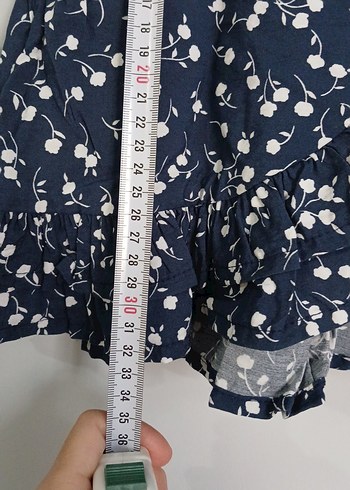 Kız çocuk Mavi Baskılı Fırfırlı Takım - Görsel 4