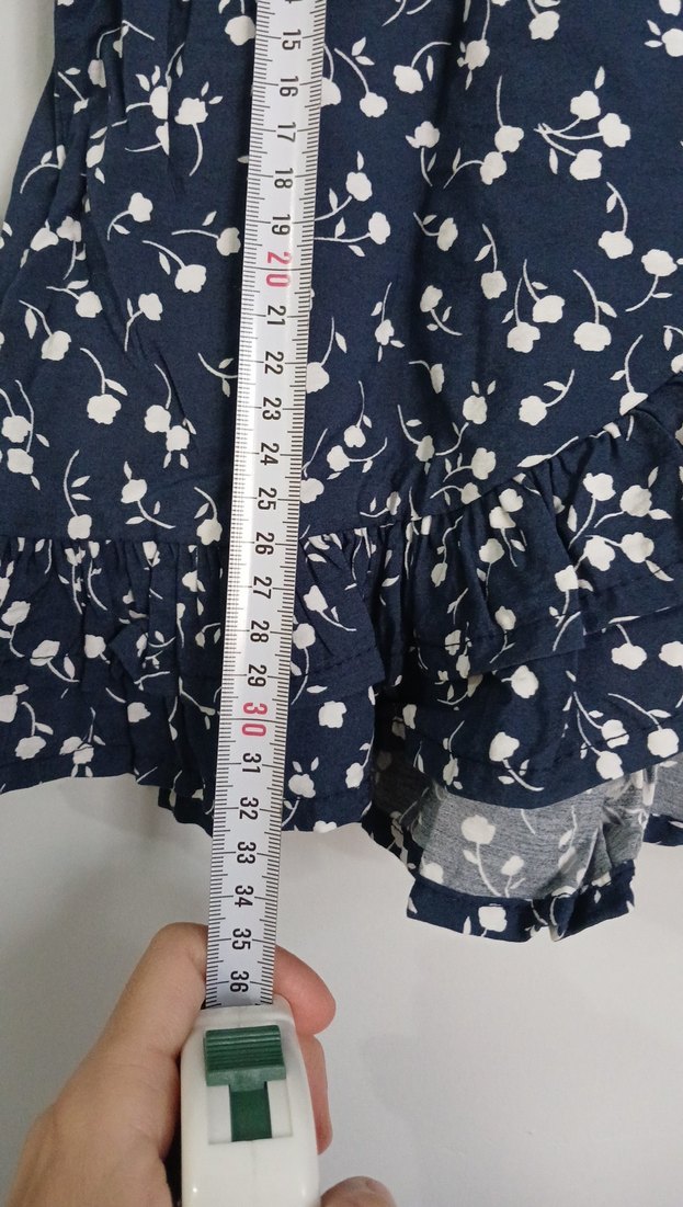 Kız çocuk Mavi Baskılı Fırfırlı Takım - Görsel 4