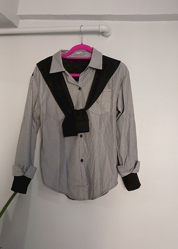 Düğmeli Gri Midi Kadın Gömlek - Görsel 2