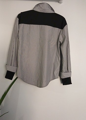 Düğmeli Gri Midi Kadın Gömlek - Görsel 5