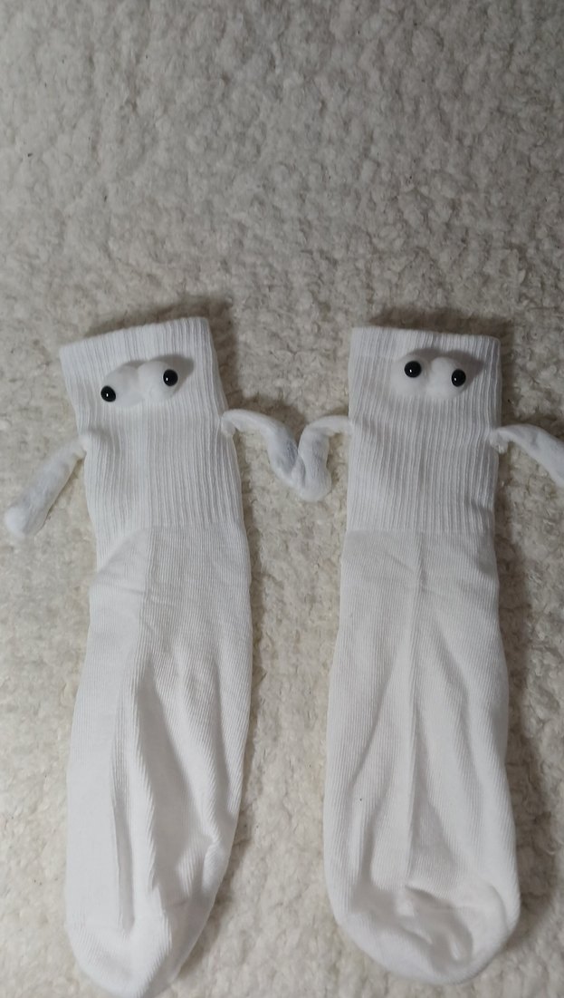 mıknatıslı tek çift Beyaz Çorap - Görsel 2