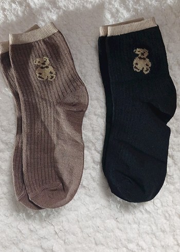 Nakışlı Pamuklu Çorap Seti 4 cift - Görsel 3