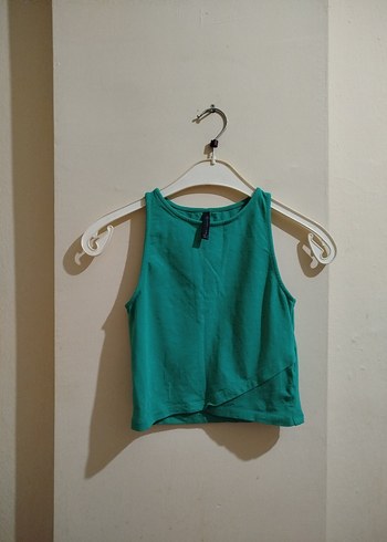 Zara Yeşil Kolsuz Crop Top