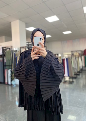 40 Beden siyah Renk Kadın Siyah Piliseli Uzun Oversize Takım