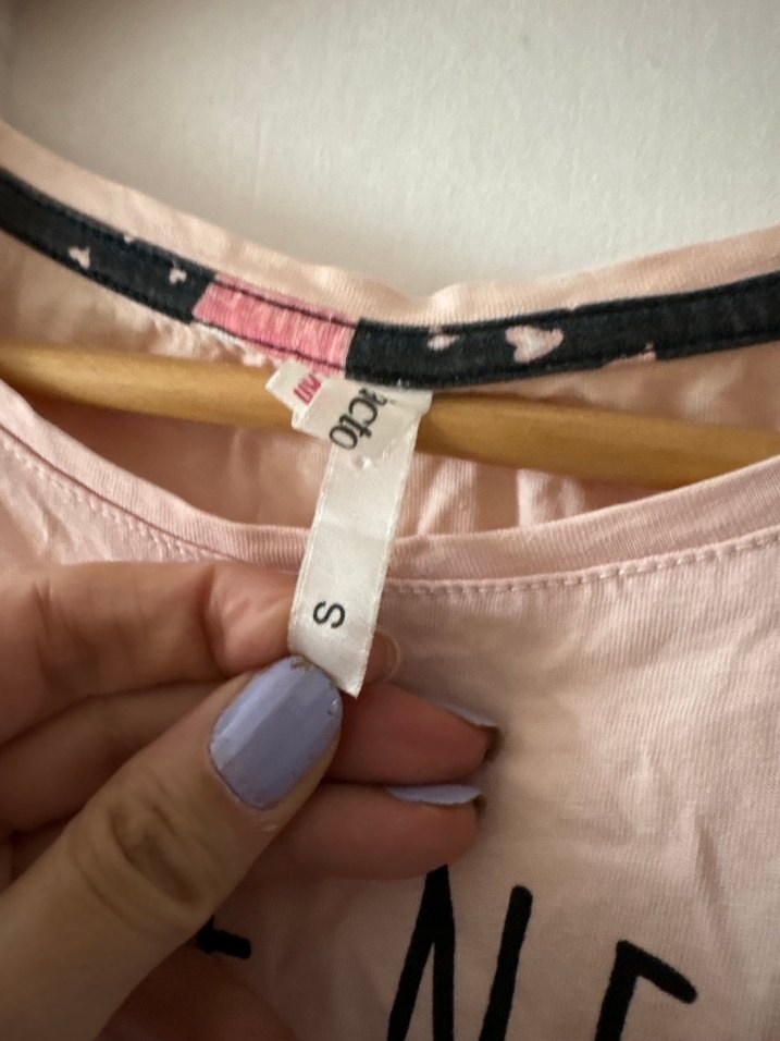 Pembe Baskılı Kısa Kollu Tişört - Görsel 3