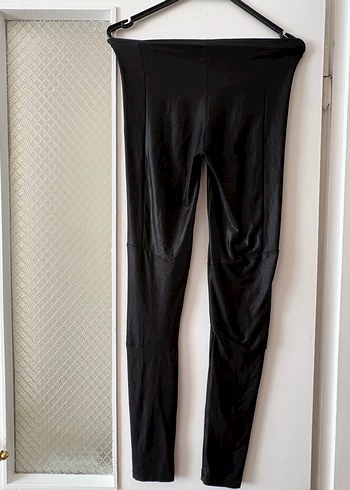 Siyah Deri Kadın Tayt - Görsel 2