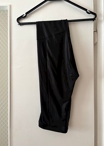 Siyah Deri Kadın Tayt - Görsel 3