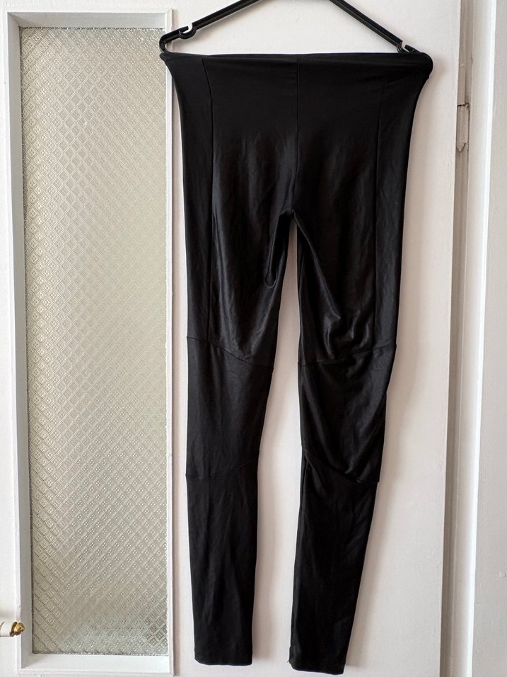 Siyah Deri Kadın Tayt - Görsel 2