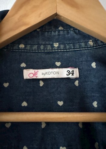 Koton Düğmeli Mavi Denim Kadın Gömlek - Görsel 3