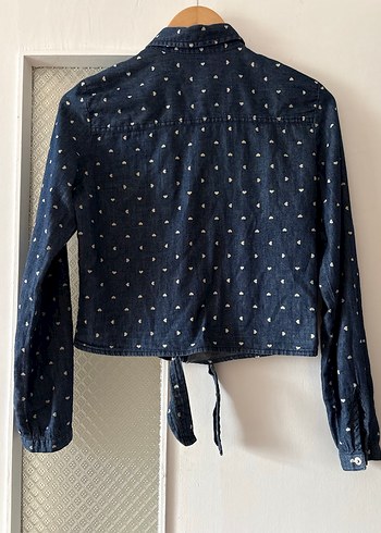 Koton Düğmeli Mavi Denim Kadın Gömlek - Görsel 5