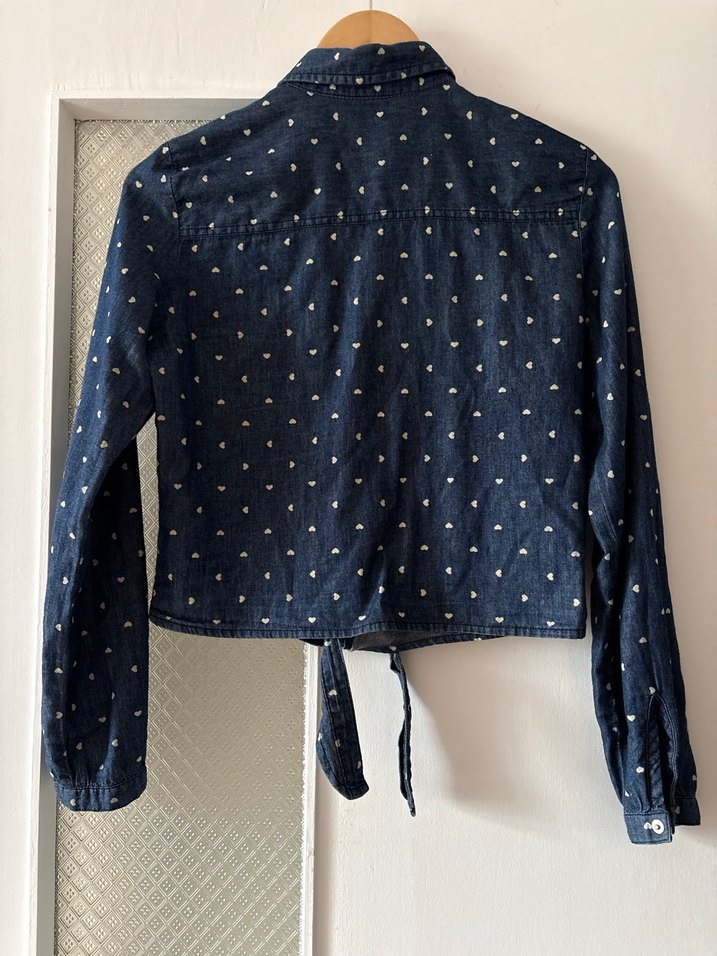 Koton Düğmeli Mavi Denim Kadın Gömlek - Görsel 5