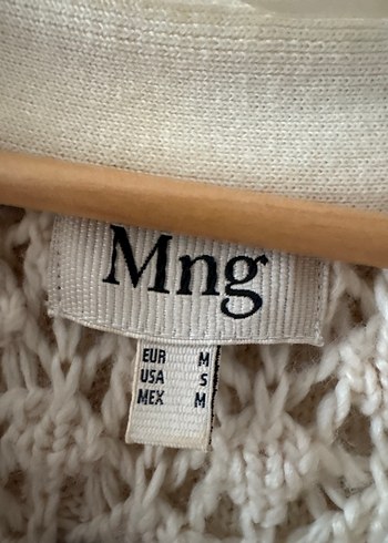 Mango V Yaka Bej Örgü Kadın Kazak - Görsel 2