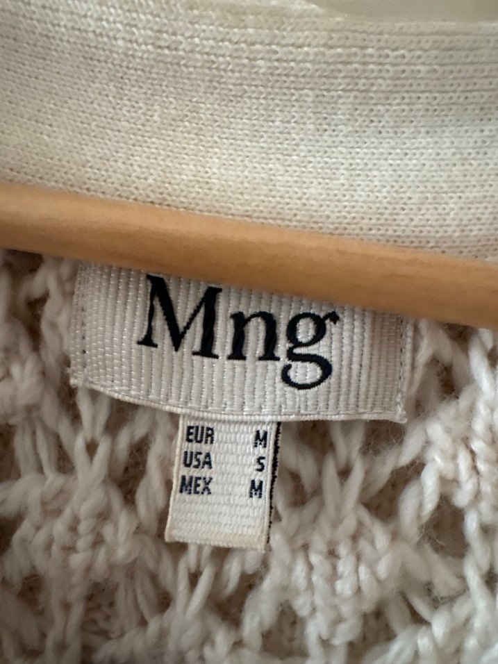 Mango V Yaka Bej Örgü Kadın Kazak - Görsel 2