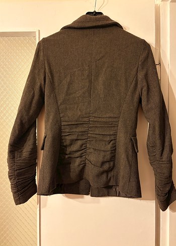 Mango Düğmeli Kahverengi Kadın Blazer Ceket - Görsel 3