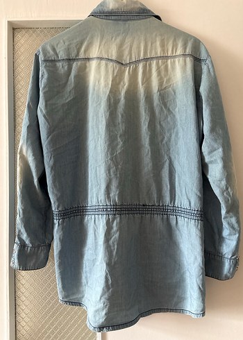 Mango Mavi Denim Kadın Gömlek - Görsel 5