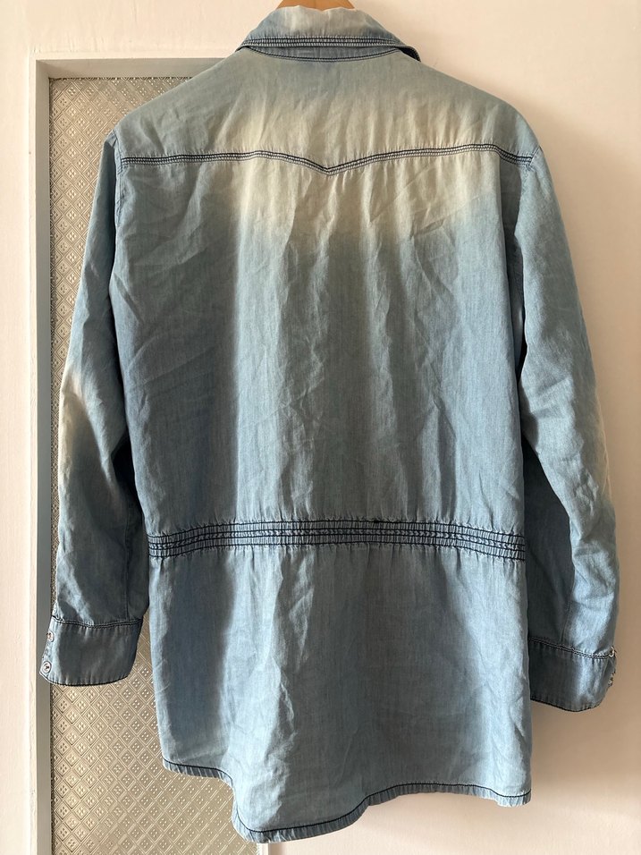 Mango Mavi Denim Kadın Gömlek - Görsel 4