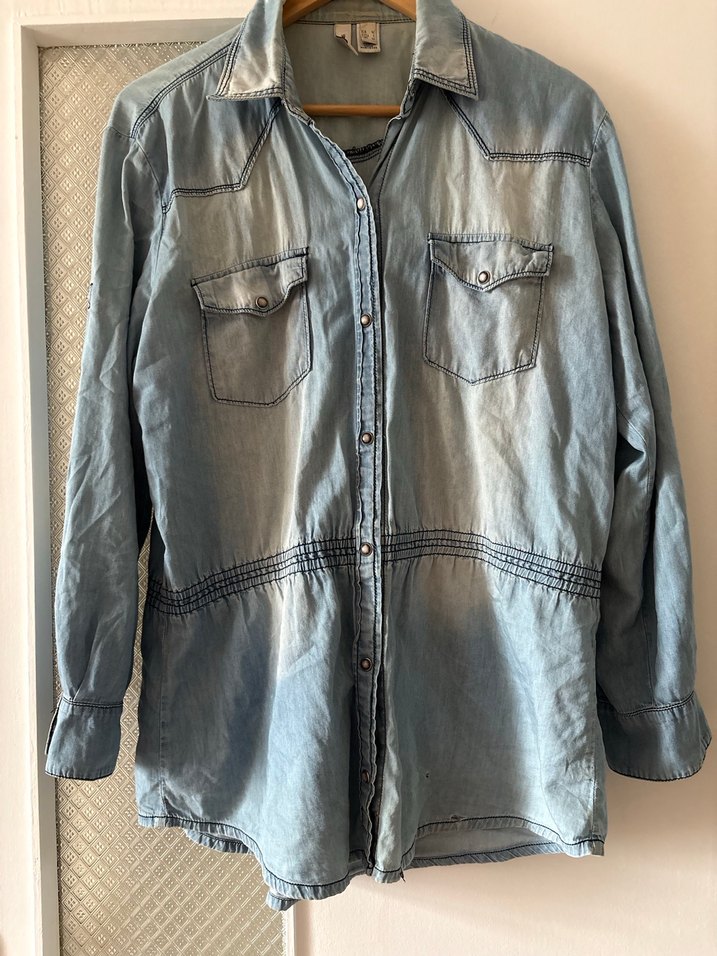 Mango Mavi Denim Kadın Gömlek - Görsel 3