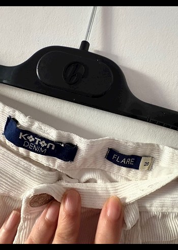 Koton Beyaz Keten Kadın Pantolon - Görsel 2