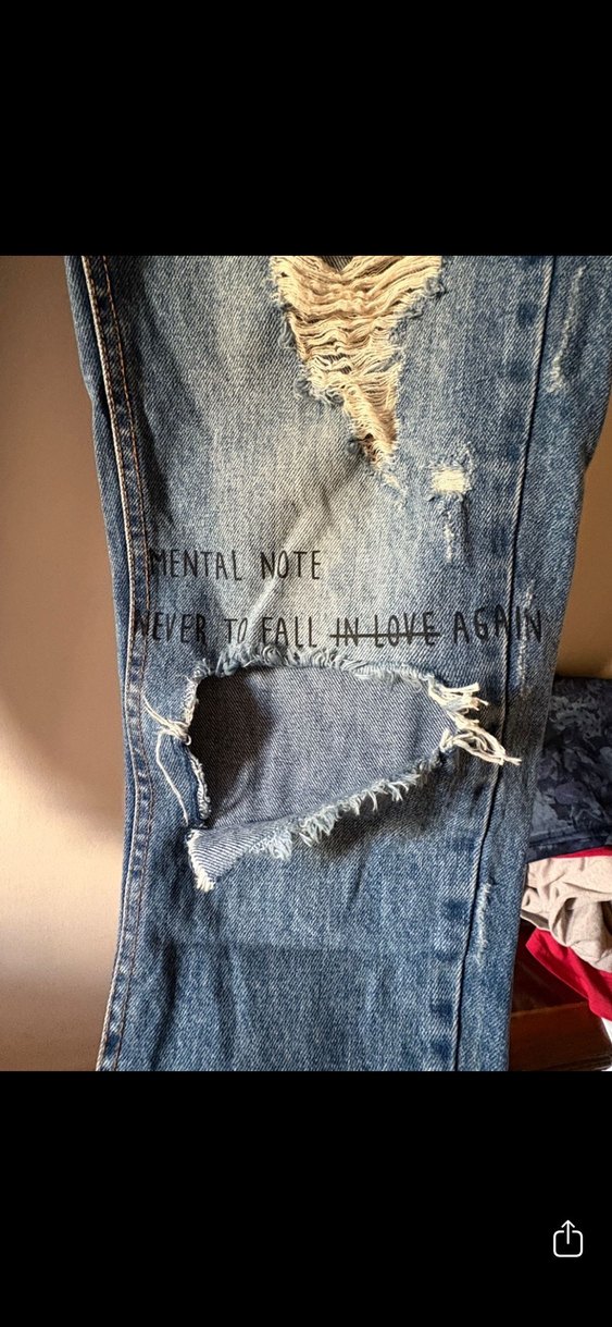 PULL&BEAR Kadın Mavi Yırtık Kot Pantolon - Görsel 2