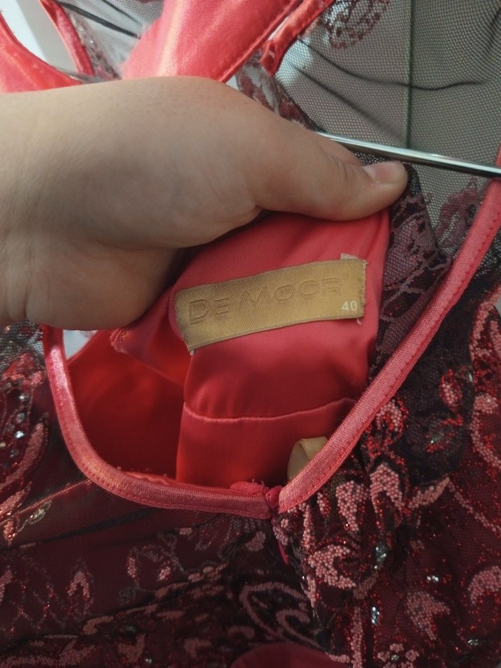 Kırmızı Uzun Drapeli Straplez Abiye Elbise - Görsel 5