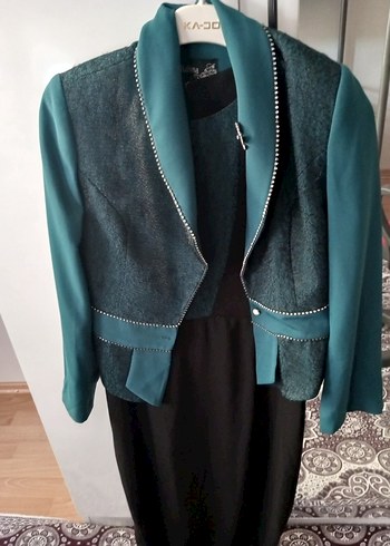 Siyah V Yakalı Uzun Drapeli Elbise - Görsel 6