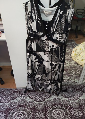 Desenli Uzun Kesim Hamile Tuniği - Görsel 2