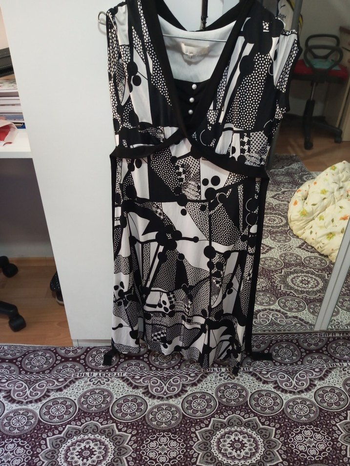 Desenli Uzun Kesim Hamile Tuniği - Görsel 2