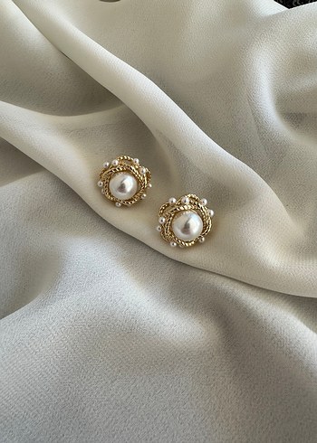 Accessorize İnci ve Altın İşlemeli Midi Küpe