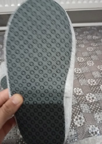 bayan Gri Yünlü Ev Terliği - Görsel 2