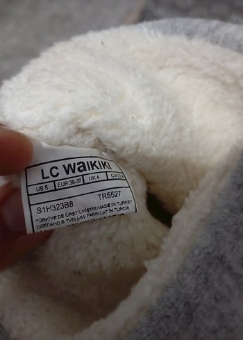 bayan Gri Yünlü Ev Terliği - Görsel 3