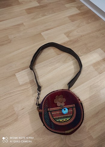 diğer Beden Bohem Mini Nakışlı Örgü Çanta