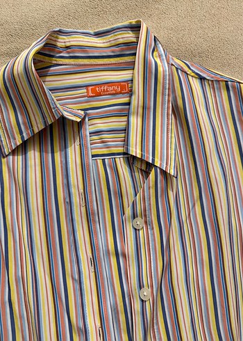 Çizgili Uzun Kollu Kadın Gömlek - Görsel 2